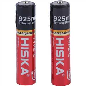 باتری نیم قلم شارژی هیسکا تایپ سی  Hiska H16-AAA2 250mAh