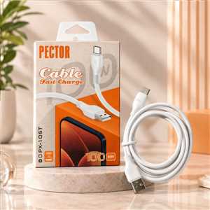 کابل شارژ TYPE C مدل PECTOR PX-105T 1M 100W