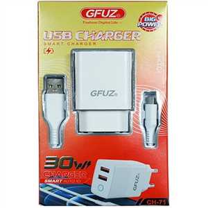 شارژر دیواری فست جیفیوز GFUZ CH-71 30W + کابل میکرو