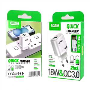 شارژر دیواری فست جیفیوز GFUZ CH-72T 18W + کابل TYPE C