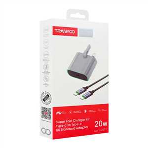شارژر دیواری ترانیو TRANYOO T-UK7C 20W + کابل TYPE C