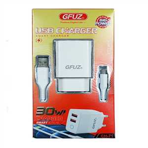 شارژر دیواری فست جیفیوز GFUZ CH-71 30W + کابل TYPE C