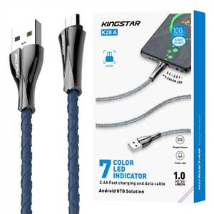 کابل شارژ میکرو کینگ استار KINGSTAR K28A 1M 2.4A